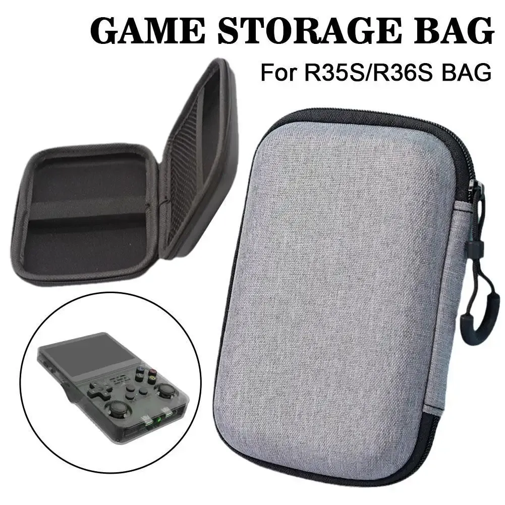 Fall för R36S/R35S Game Console Storage Box Eva Portable Mini Bag för R36S/R35S Skyddsväska som bär fodral svart/grå