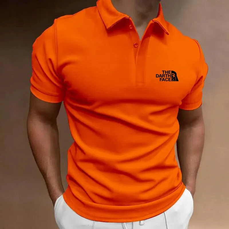 Mens T-shirt Classic Short Sleeved Polo Shirt Summer Top Casual T-Shirt Button Collar Super Large S-4XL Casual Polo Shirt 240412