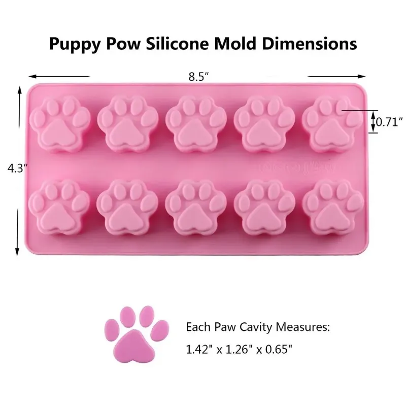 Puppy Dog Paw and Bone Ice Trays Silicone Pet Treat Molds Soap Chocolate Jelly Candy Mold Cake Decorating Baking Moulds