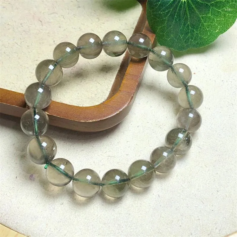 Länkarmband naturligt grönt rutilerat kvartsarmband kvinnor mode helande kristall runda pärlor älskare sträng smycken 7/9/10mm