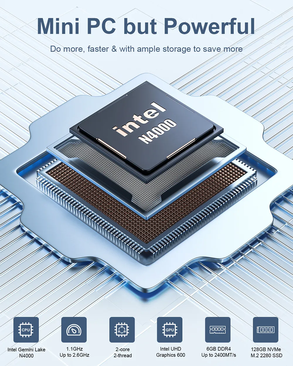 ミニPC MLLSE PC M2 Air Intel Gemini Lake N4000 MLLSE M2 Air Mini PC Intel Gemini Lake N4000 Intel J3710 Windows