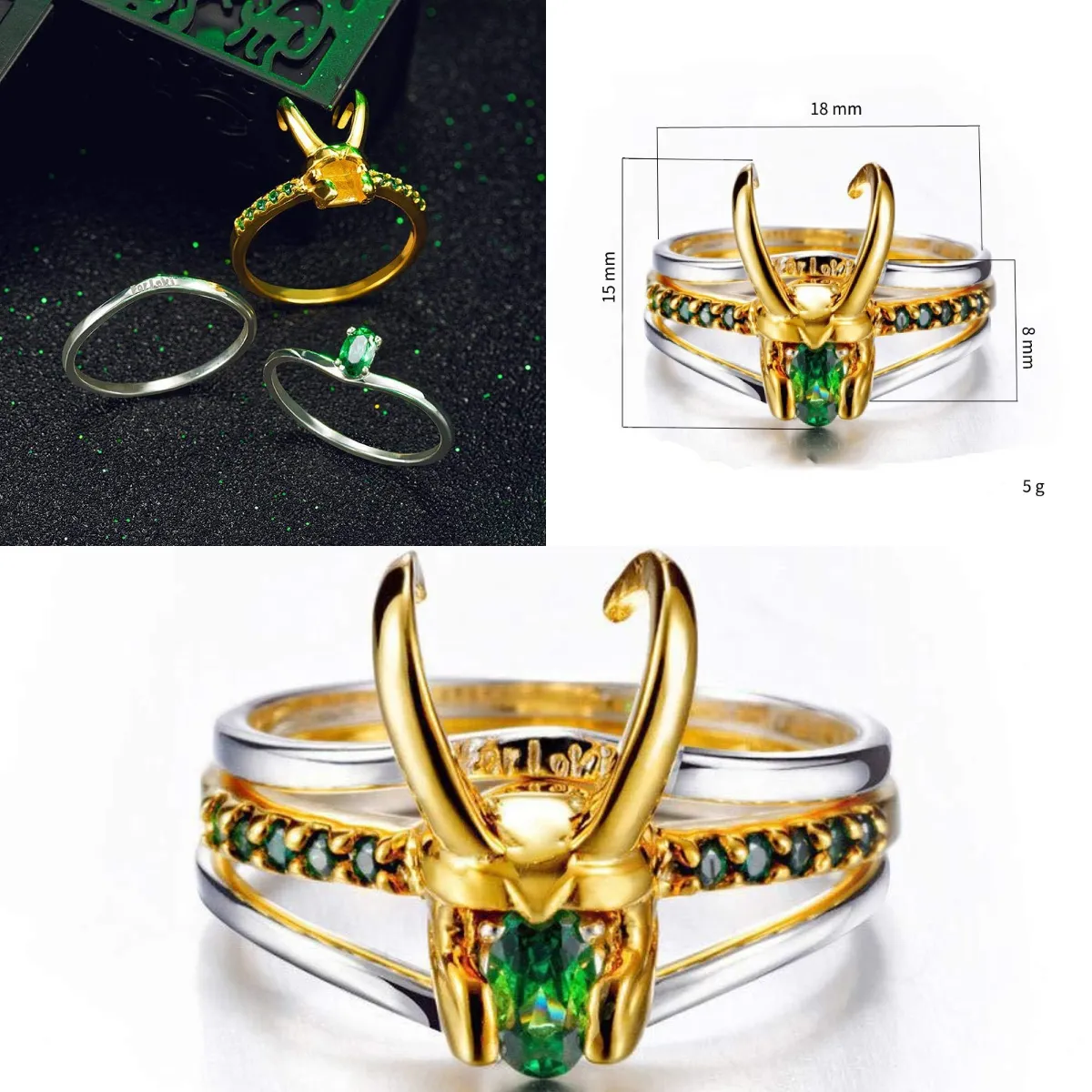 20 Modèle géométrique à la mode évidé des anneaux multicolores incrustés créés par des designers, adaptés aux anneaux de haute qualité pour les hommes et les femmes