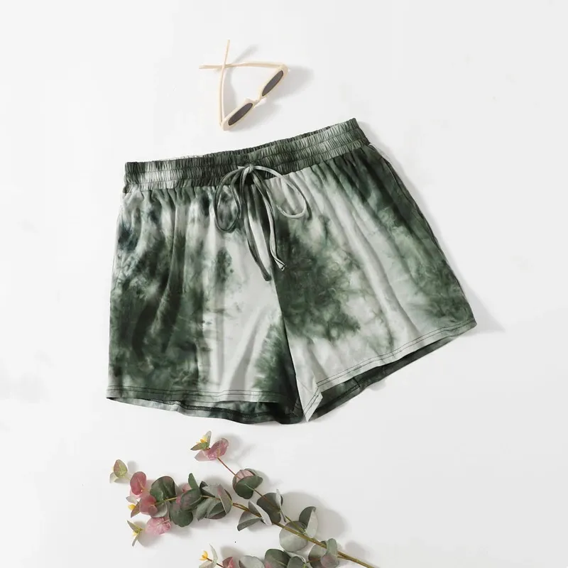 Plus Size Drawstring Waist Summer Casual Tie Dye Short Loose Wide Leg Knot Shorts Large Sports 6XL 7XL 8XL 240415