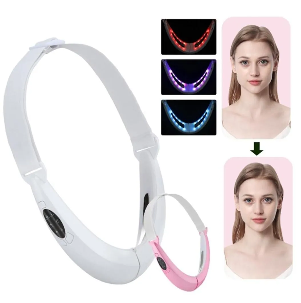 EMS Massager Vline Podnieś pasek w górę czerwony niebieski światło twarz Przechuszenie wibracyjne urządzenie podnoszącego Podwójne podbródek 2204287377225