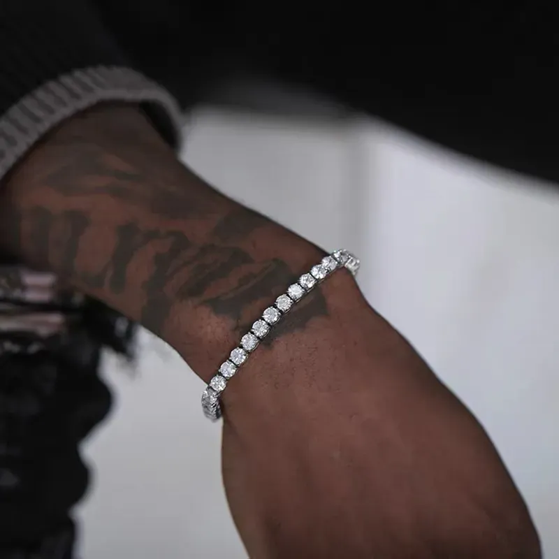 hiphop tennis bracelet homme iced out 3/4/5mm cubic zirconia mens diamond chain on the hand hiphop streetwear jewelry male h086 bracelets