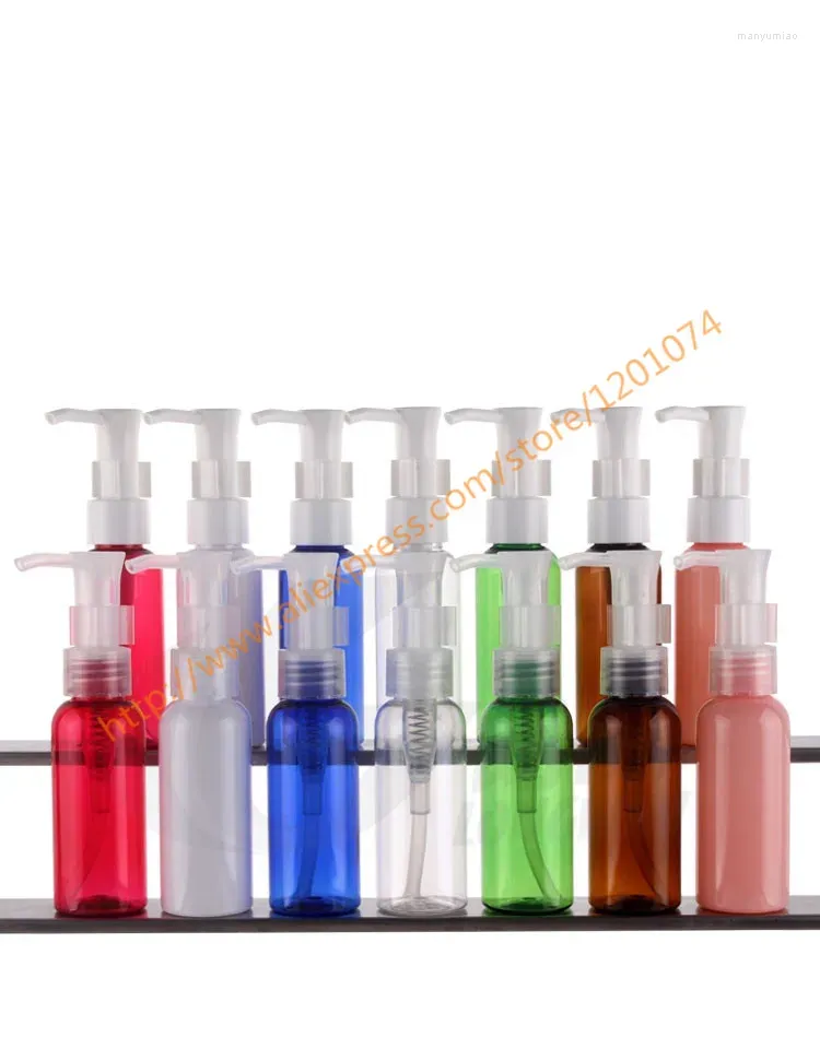 Bottiglie di stoccaggio 50 ml Pretty Colours PET Mini/campioni bottiglia con pompa di plastica