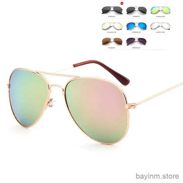 Sunglasses 2021 Classic Sunglasses Girls Colorful Mirror Children Glasses Metal Frame Kids Travel Shopping Eyeglasses UV400