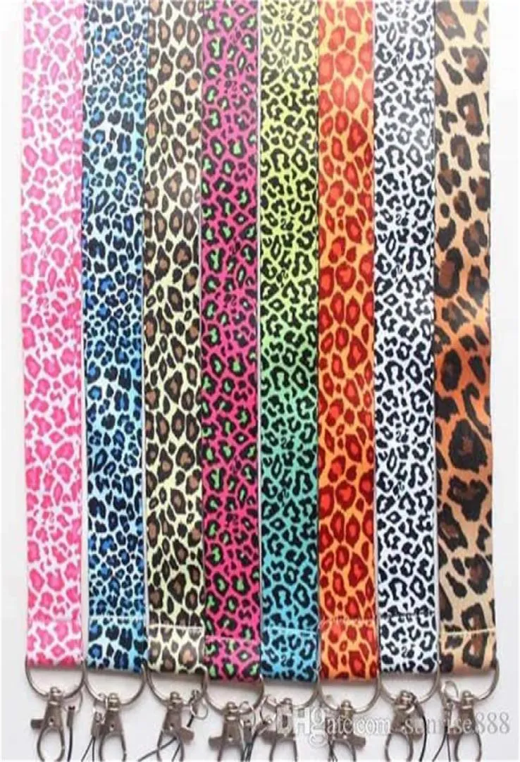 Cały 10pcs Cartoon Sexy Leopard Print Telefon Smycz klawisze mody linowe linowe linowanie 1635760793