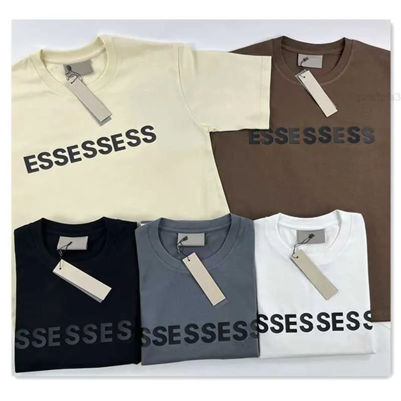 Esse Designer t Shirt Summer Fashion Simplesolid Black Letter Printing Tshirts Couple Top White Men Casual Loose Women Tees Polo Essentialsweatshirts BCH8