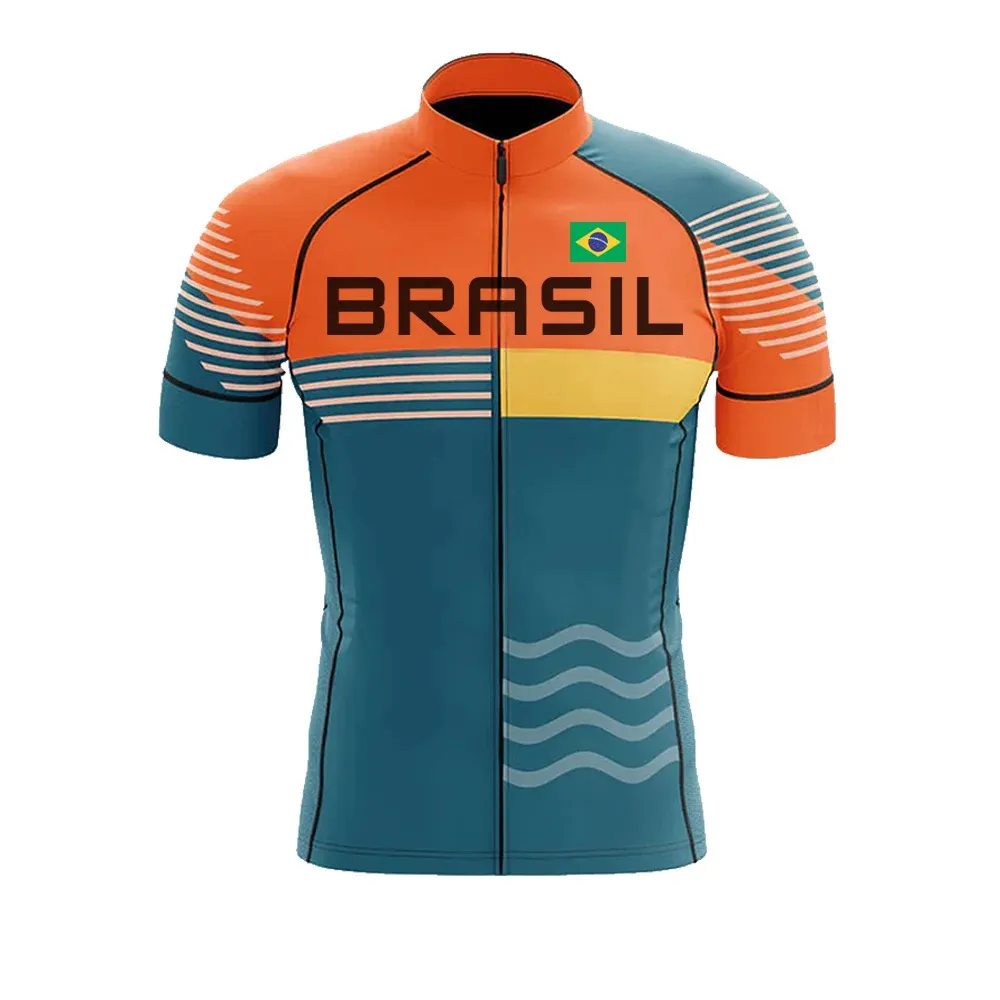 Brasil Mens Cycling Jersey Summer Houstable Male Malouc Côtes à vél
