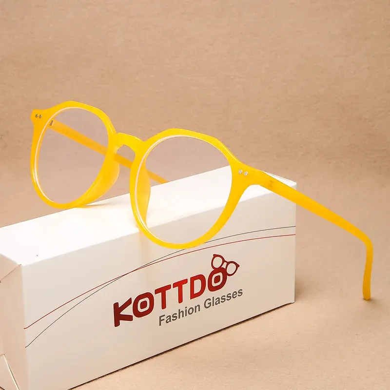 Kottdo Classic بلاستيك مضاد للضوء الإضاءة إطارات العدسات الواضحة للنساء عتيقة جولة لعبة الكمبيوتر إطار الرجال 240410