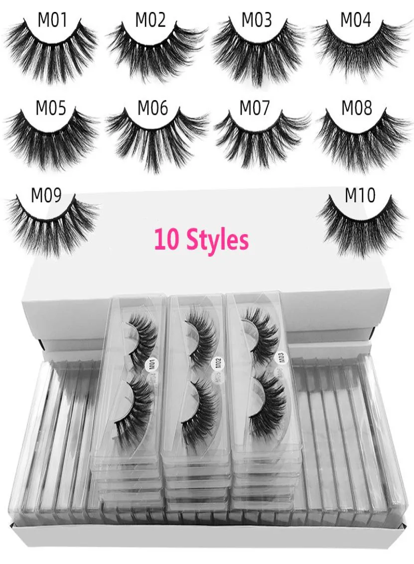 10 Styles High Quality 15mm Lashes 3D Mink Eyelashes Custom Private Label Natural Long Fluffy Eyelash Extensions Soft Lashes Packa1780751