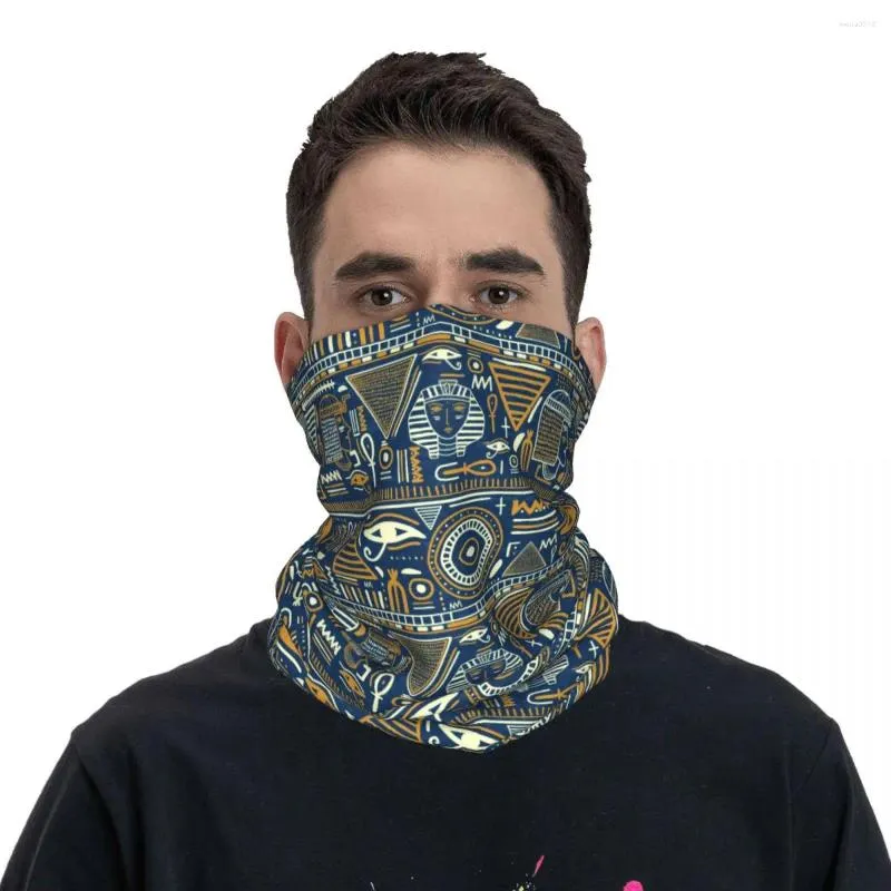 Scarves Ancient Egypt Tribal Bandana Neck Gaiter Egyptian Ethnic Wrap Scarf Cycling Sprots For Men Women Adult Windproof