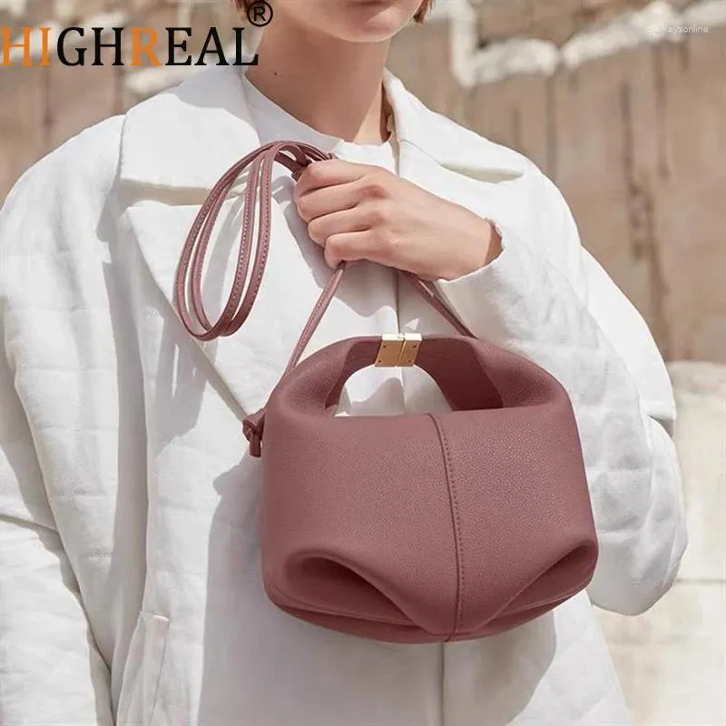 Totes HIGHREAL Woman Shoulder Bag Lady Messenger Genuine Leather Female Crossbody For Women Sac A Main