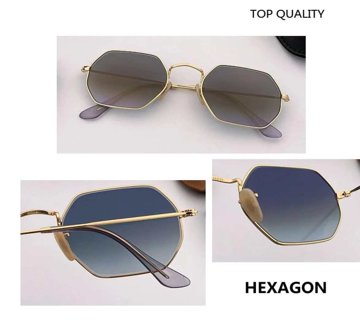 2020 brand new hexagon Sunglasses model 3555 for women man with real glass UV400 sun glasses lenses male female Shades culos de so4947987