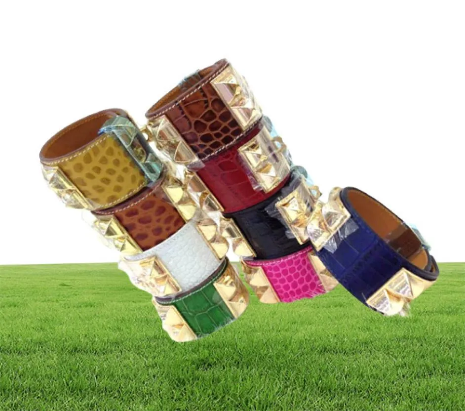 Bijoux de luxe de haute qualité Bracelet Crocodile Bracelet Mode en acier inoxydable hommes Femme Amitié bracelet en cuir 4449494