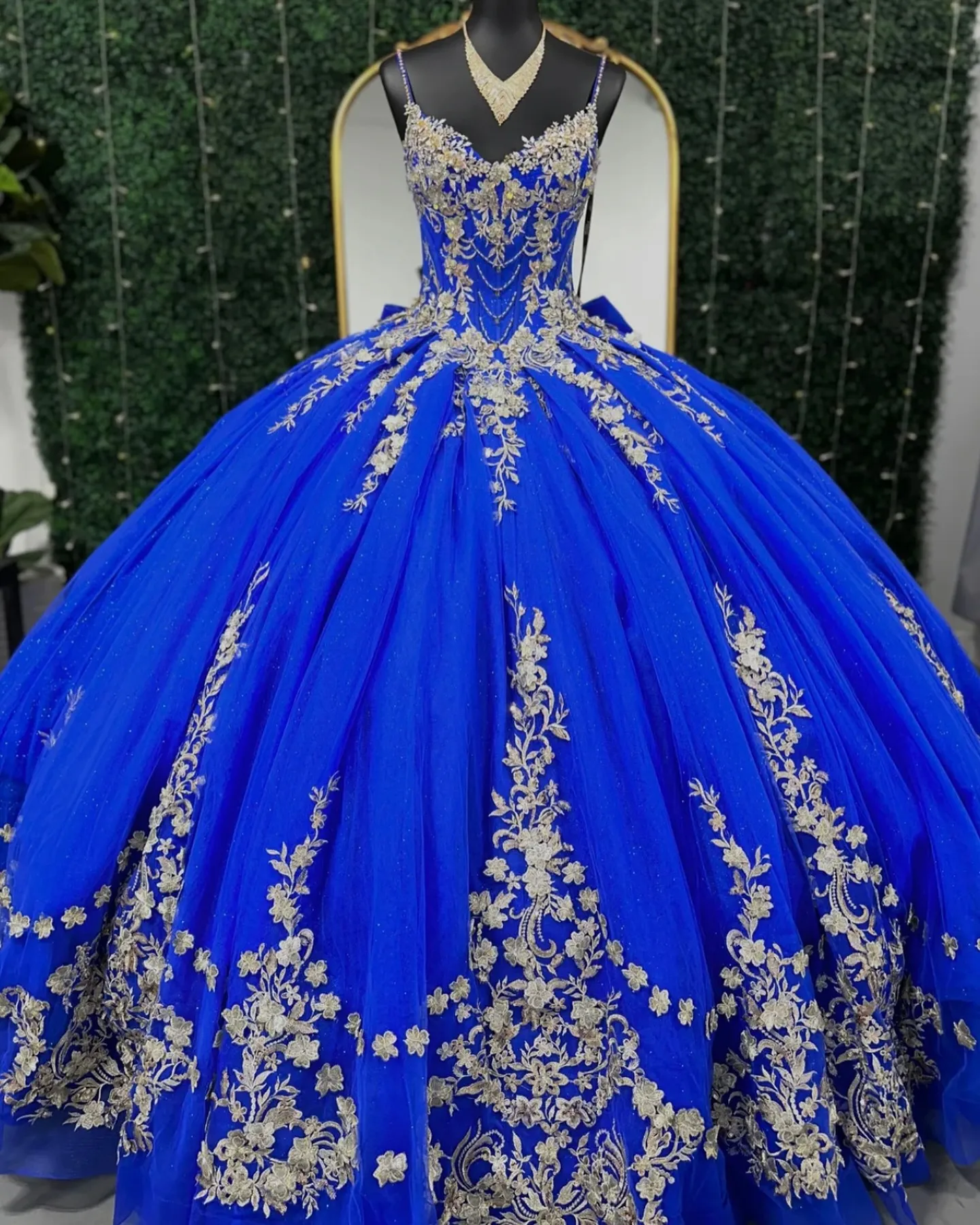 Champagne 15 Dress Glitter Tulle Ball Gown: V Neck... From Fashion_google,  $344.44