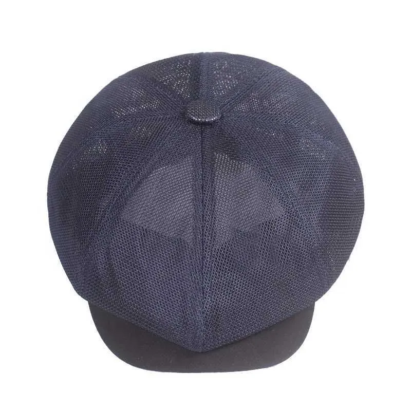 OMHX Bérets 2021 Mesh Breathable Octogonal Hat CHAPLE All-Match Newsboy pour hommes et femmes sorties Sunshade Beret Boina Painter Painter Hat Forward Hat D24417