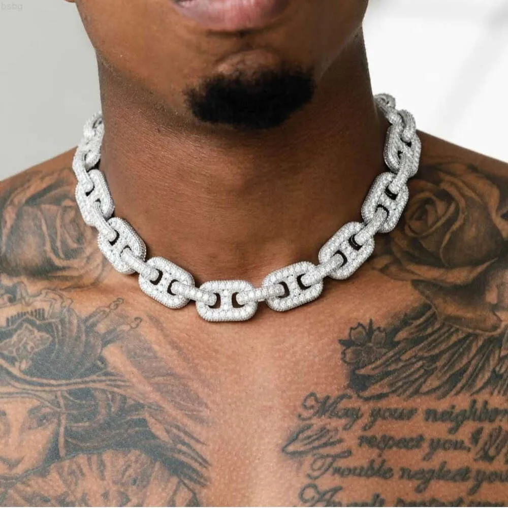 Ювелирные украшения хип -хопа Майами Мужчины Подвесной Ожерелье S925 Серебряное серебряное серебряное серебристое кубин