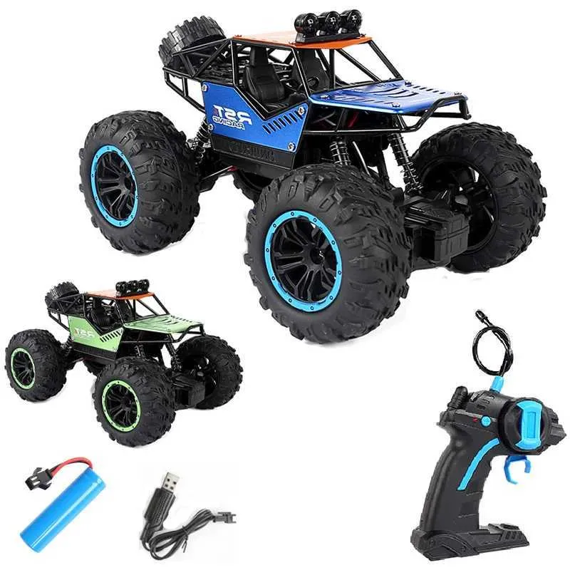 Diecast Model Cars RC car electric radio remote control car 1 18 handcart with LED light off-road control car boys and childrens toy J240417