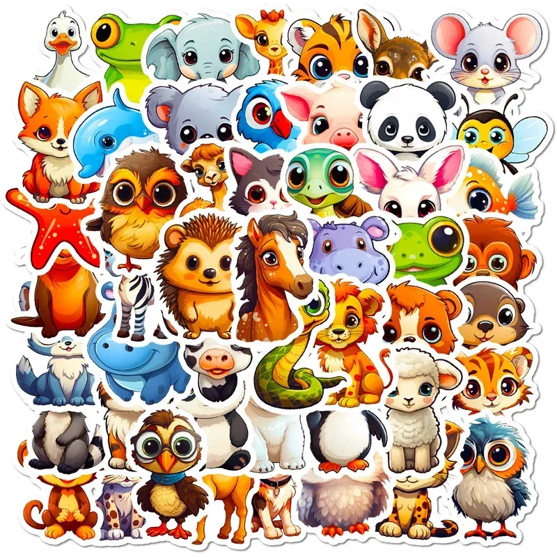 10/30/50 st Söt Big Eye Animal PVC Sticker Eesthetic Color Decoration Scrapbooking Sketchbook Korean Stationery School Supplies