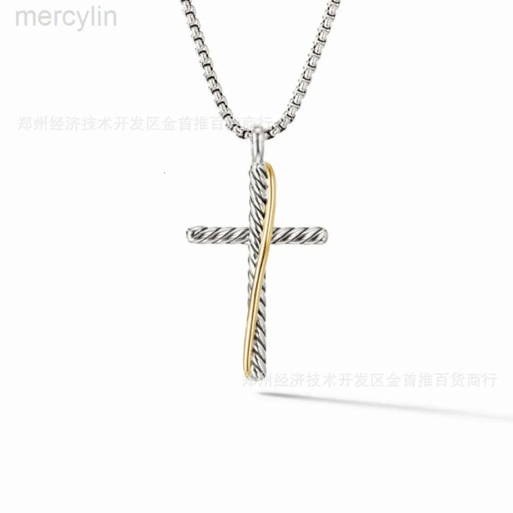 2024デザイナーDavidYumans Yurma Jewelry Bracelet XX Cross Necklace小さなねじれた糸カラーペンダント