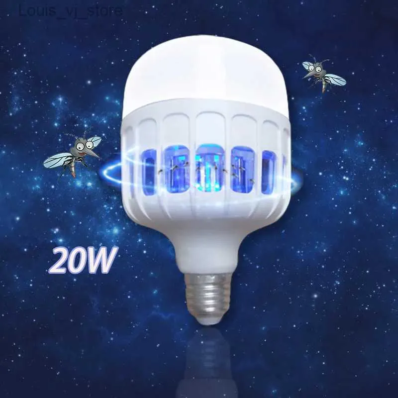 مصابيح قاتل البعوض AC 220V 110V 20W E27 LED مصباح المصباح العدسي المزيل 2-في 1 Mosquito Eliminator YQ240417