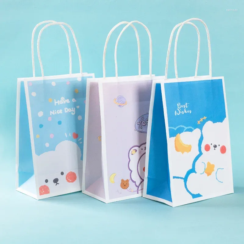 Enveloppe cadeau 5pcs sac Ins Papier avec manche goodie bonbons biscuits emballage kraft shopping