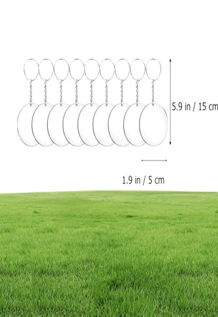 48/72/96pcs Rylic Transparent Circle Discs Set Schlüsselketten klare runde Rylic -Schlüsselbund -Blanks Schlüsselbund für DIY (transparent) 14744230