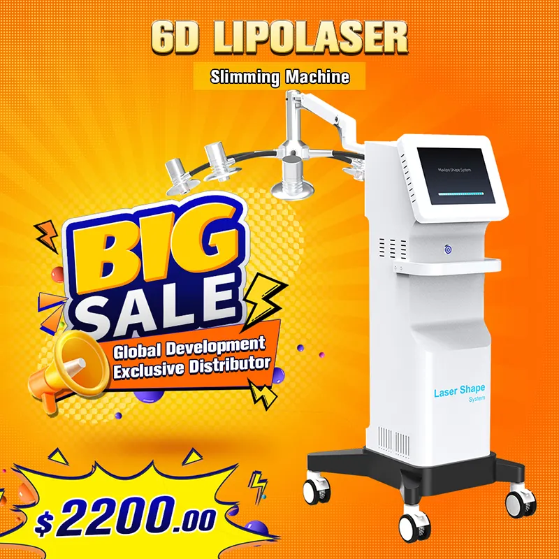 Icke-invasiv 6D lipolaser slantmaskin Fat Remover Cold Soure Red Light 532nm 635nm våglängd Laser Lipo Viktminskning Kroppsform Lipo Laser Machine