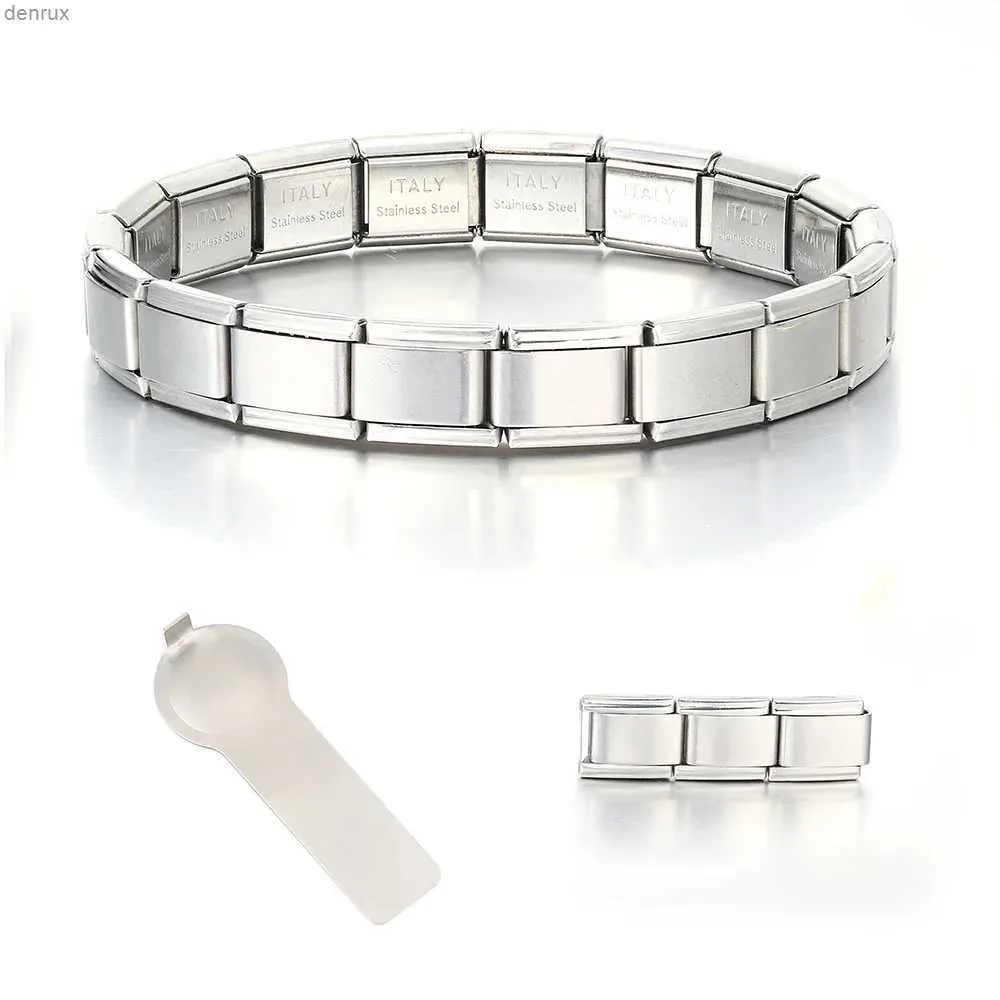 Bangle nieuwe mode dames sieraden 9 mm breedte zilveren kleur roestvrij staal elastische armband armband handketen Diy maken Jewellry GiftSL240417