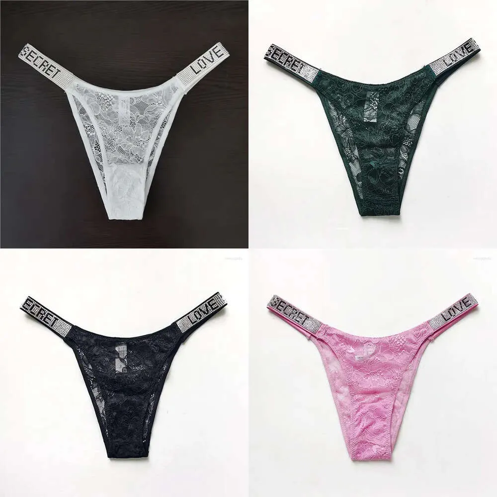 PALANTE FEMMES 2023 FEMMES SEXY LETTER LOVE LOVE RHINESTONE LINGE EN LAGES LOBILES LAGE G-STRING SUPPRESSABLE Sous-vêtements Briefs Thongs S