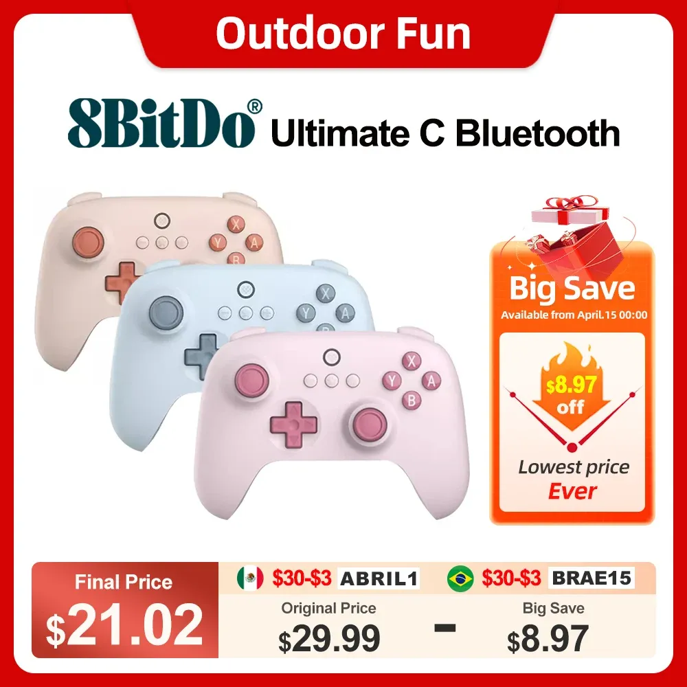 MICE 8bitdo Ultimate C Bluetooth pour Nintendo Switch Wireless Gaming Controller Gamepads Accessoires Alpes Joysticks Rumble Vibration