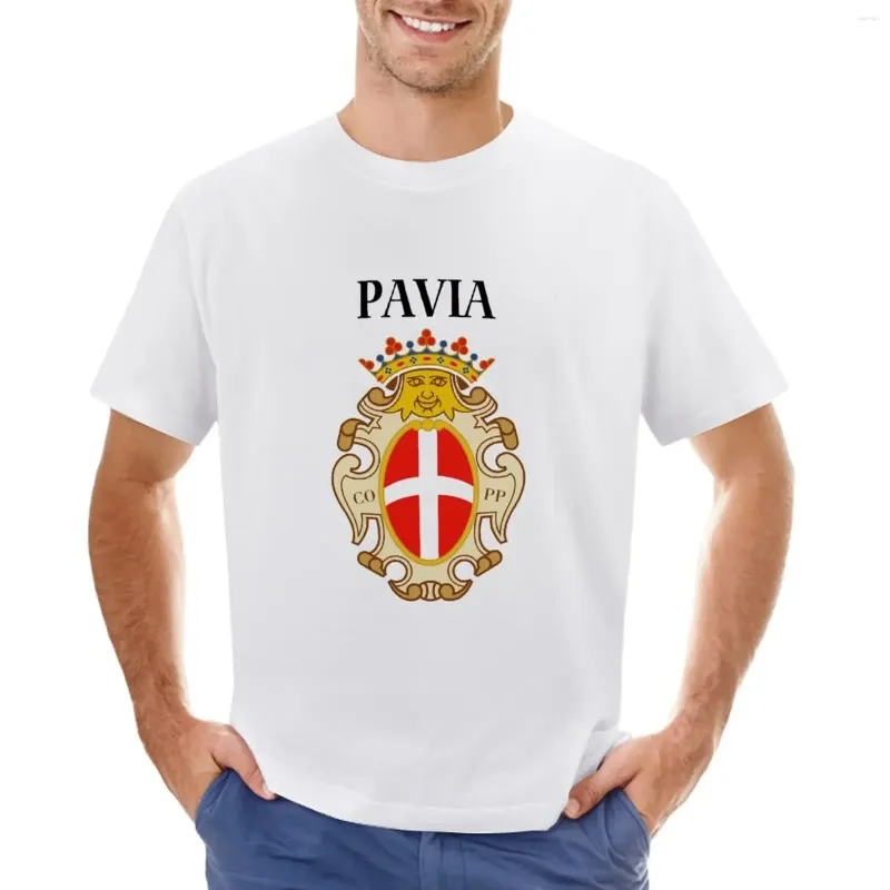 الرجال Polos 078_2a - Pavia Coat of Arms T -Shirt الملابس اللطيفة بالإضافة إلى أحجام القمصان العادية T