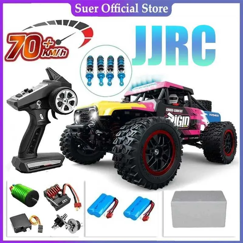 Diecast Model Cars New 70 km/h high-speed off-road remote control vehicle 1/16 the best choice for remote control vehicles with LED gifts J240417