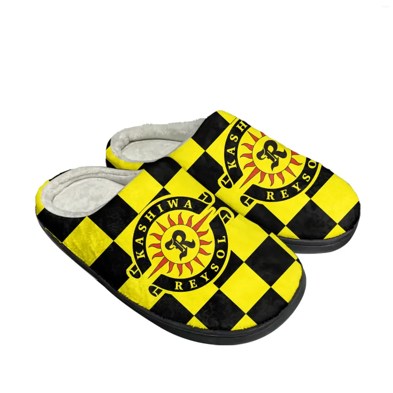 Slipare Kashiwa Reysol Fotboll Hem Bomullsmän Kvinnor Plush Bedroom Case Keep Warm Shoes Thermal Indoor Slipper Anpassad