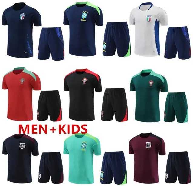 24 25 Europeiska cupen Kortärmad sportkläder Tyskland Spanien Portugal Men Training Jersey Short Sleeve Soccer Jersey Storlek: 16/2xl