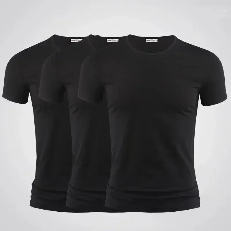 Dywany kołnierz krótkie rękawy 3PCS Mężczyźni T-shirt czarne rajstopy Man T-shirty Fitness na męskie topy koszulka męska