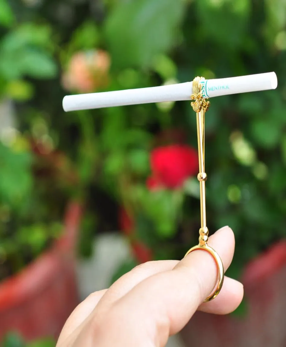Anello di sigaretta anello rack vintage metallo clip da dito da donna sigarette fumatori accessori set di regalo fumatori5090310