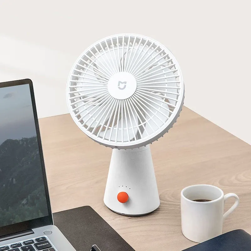 Ürünler Mijia Masaüstü Fan Elden Taşınabilir 2in1 Taşınabilir 4000mAh Pil Tip C Şarj edilebilir 4 Dişli Rüzgar Fanı Ev ve Ofis