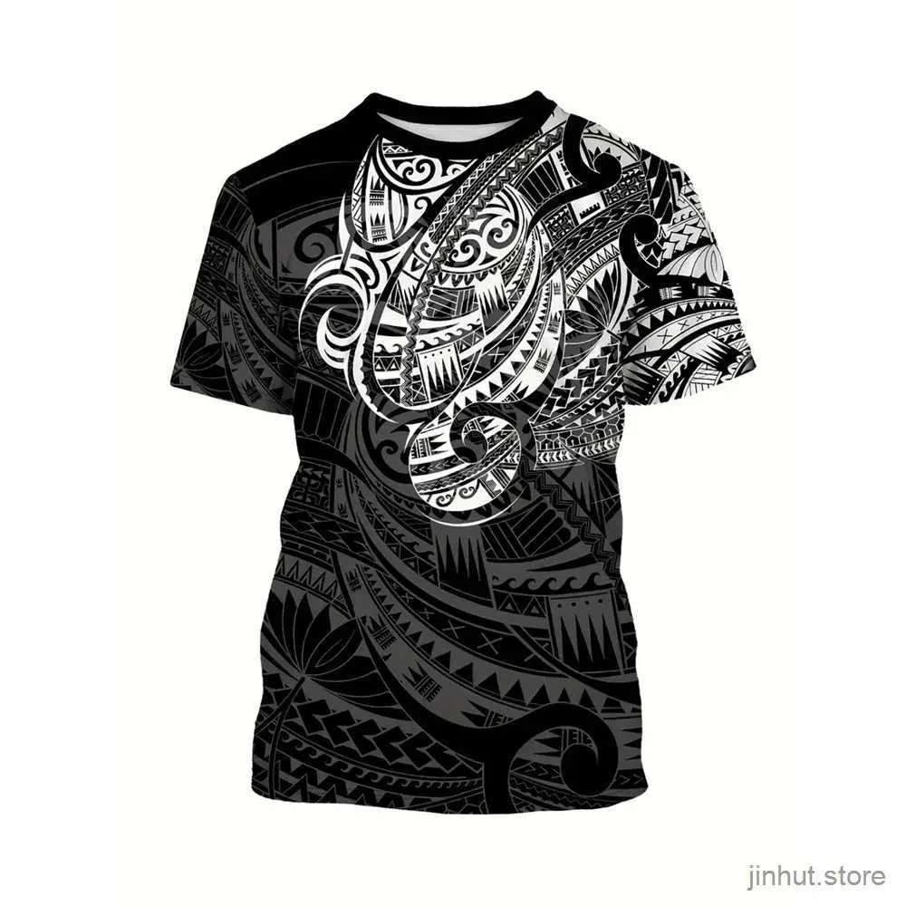 Męskie koszulki vintage T Shirt for Men Street Casual krótkie rękawy 3D Krajowy wzór nadruku Moda Owczesna odzież Męskie koszulki