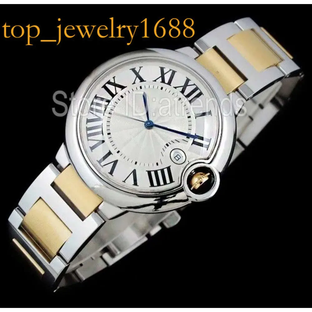 Serie di qualità di alta qualità Elegante orologio in quarzo uomini Donne Two Tone of Yellow Gold Dial 42mm 36mm Classic Design Owatch Amanti Orologio in acciaio inossidabile Full inossidabile 5452