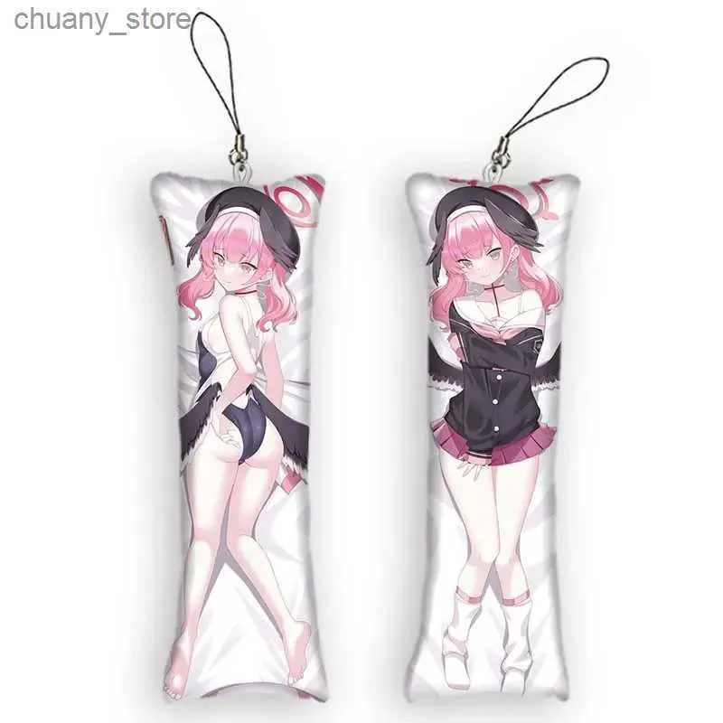 CHIECHAINS Ganyards 4x12cmblue Archivio Shimoe Koharu Dakimakura Mini Tornario Cosplay Pendant HD Ornament Cute Piccole cuscini Pendants Y240417