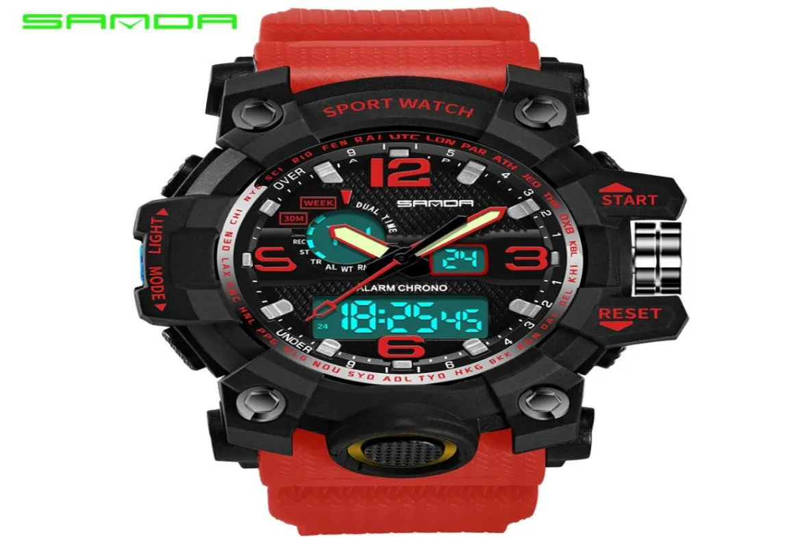 Aimecor New Men039s Sport Digital Wristwatch Colourful Sport Watch Double Display Cold Light Electronic Waterproof7322531