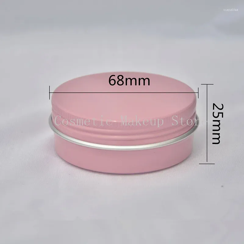 Storage Bottles 50pcs/lot 60g Aluminum Jars 60ml Gold Pink Black Silver Metal Tin 2oz Cosmetic Containers Crafts Colorful Boxs