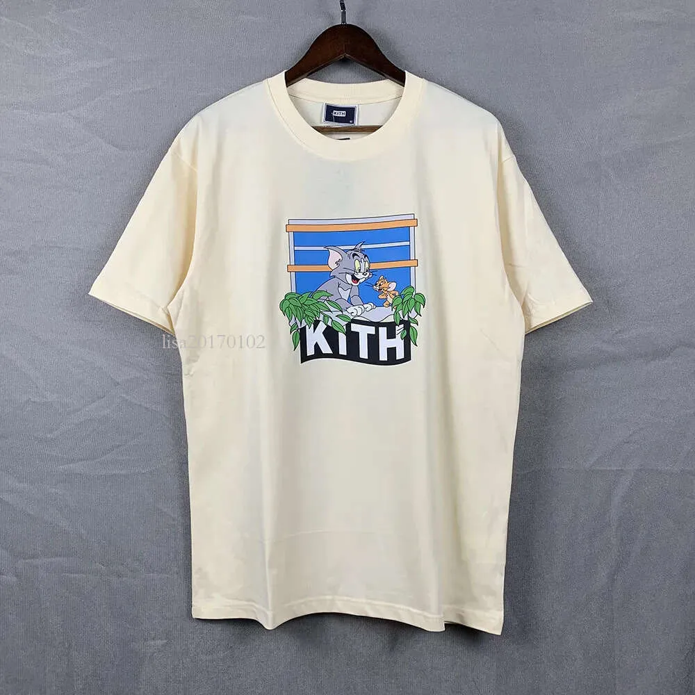 Gömlek Erkek Tasarımcı Tee Egzersiz Erkekler için Büyük Boy Tişörtleri T-Shirt%100 Pamuk Kith Tshirts Vintage Kısa Kol Boyut