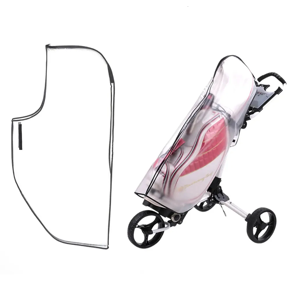 PVC Golfbeutel Regenabdeckung durchscheinende Regenhaube für Golfbeutel Push Carts mit Reißverschluss Golf Stangenbeutel Cover Outdoor Sporting Supplies 240415