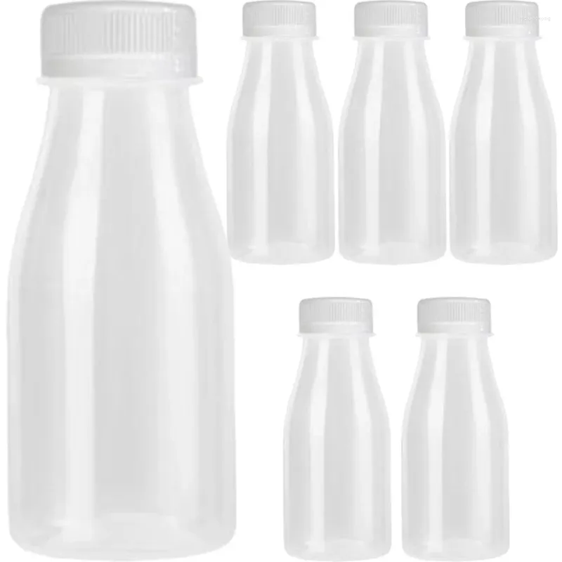 コンテナを取り出す6 PCSジュース瓶詰め牛乳容器冷たいドリンクボトルポータブルアイスコーヒー透明な軽量屋外