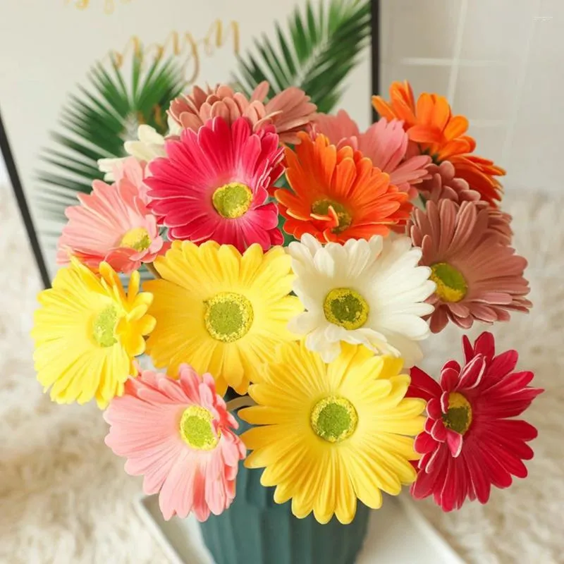 Dekoratif Çiçekler Yapay Gerbera Çiçek Barberton Daisy Masaüstü Masa Dekorasyon Anneler Günü Partisi Partisi Ev Düğünü