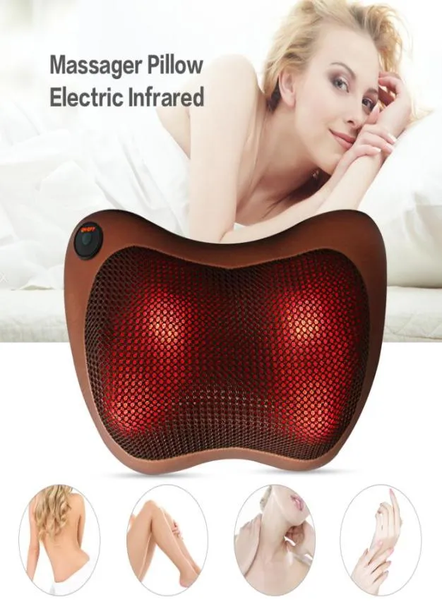 New Massager Pillow Electric Infrared Heating Kneading Neck Shoulder Back Body Massage Pillow Car Home Dualuse Massager2428371